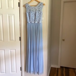 David’s Bridal dusty blue Bridesmaid Dress 6